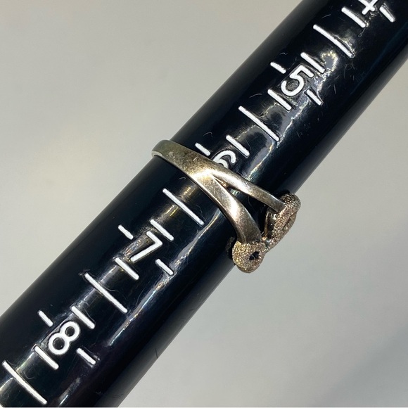 Vintage Retro Sterling Silver 925LT Thailand Textured Initial "L" Split Ring - Picture 11 of 12